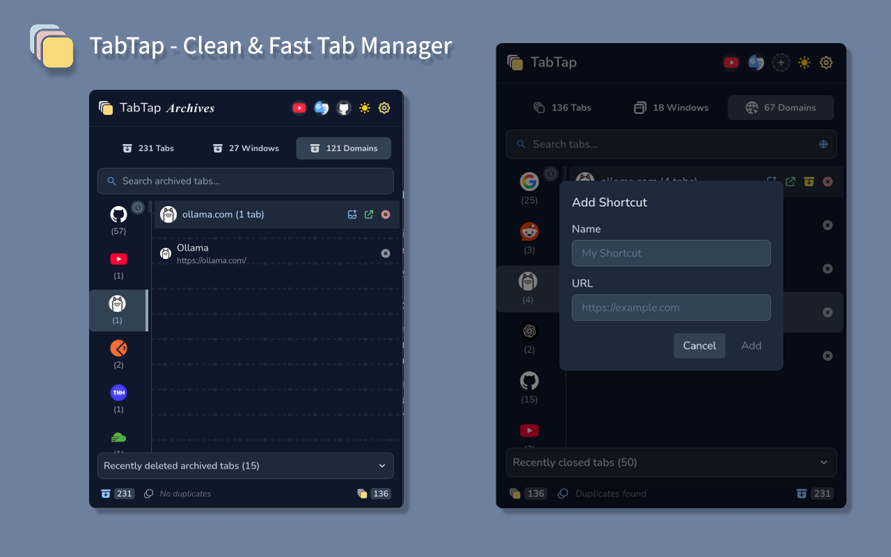 TabTap - Clean & Fast Tab Manager chrome谷歌浏览器插件_扩展第1张截图