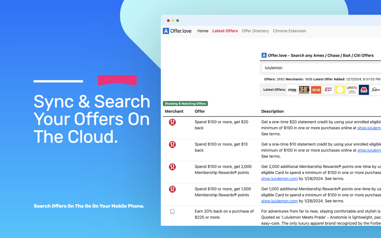 Offer.love - Bank Merchant Card Offer Collector chrome谷歌浏览器插件_扩展第3张截图