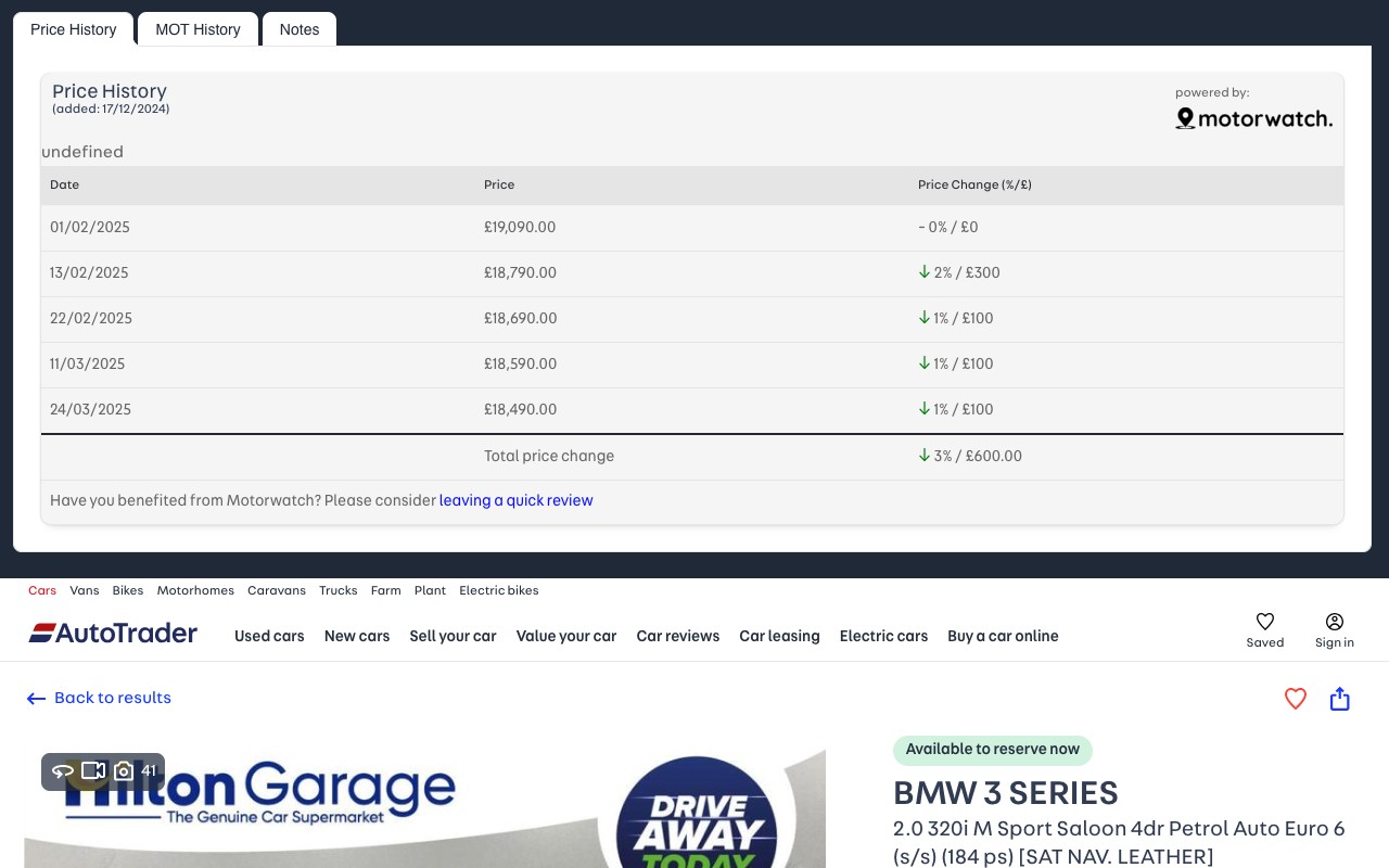 Motorwatch - car price tracker chrome谷歌浏览器插件_扩展第2张截图
