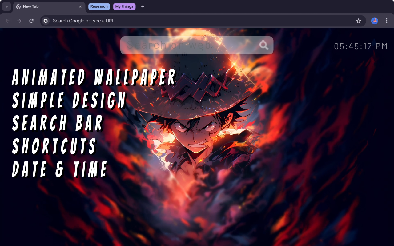 The Menacing Look of Luffy Live Wallpaper chrome谷歌浏览器插件_扩展第1张截图