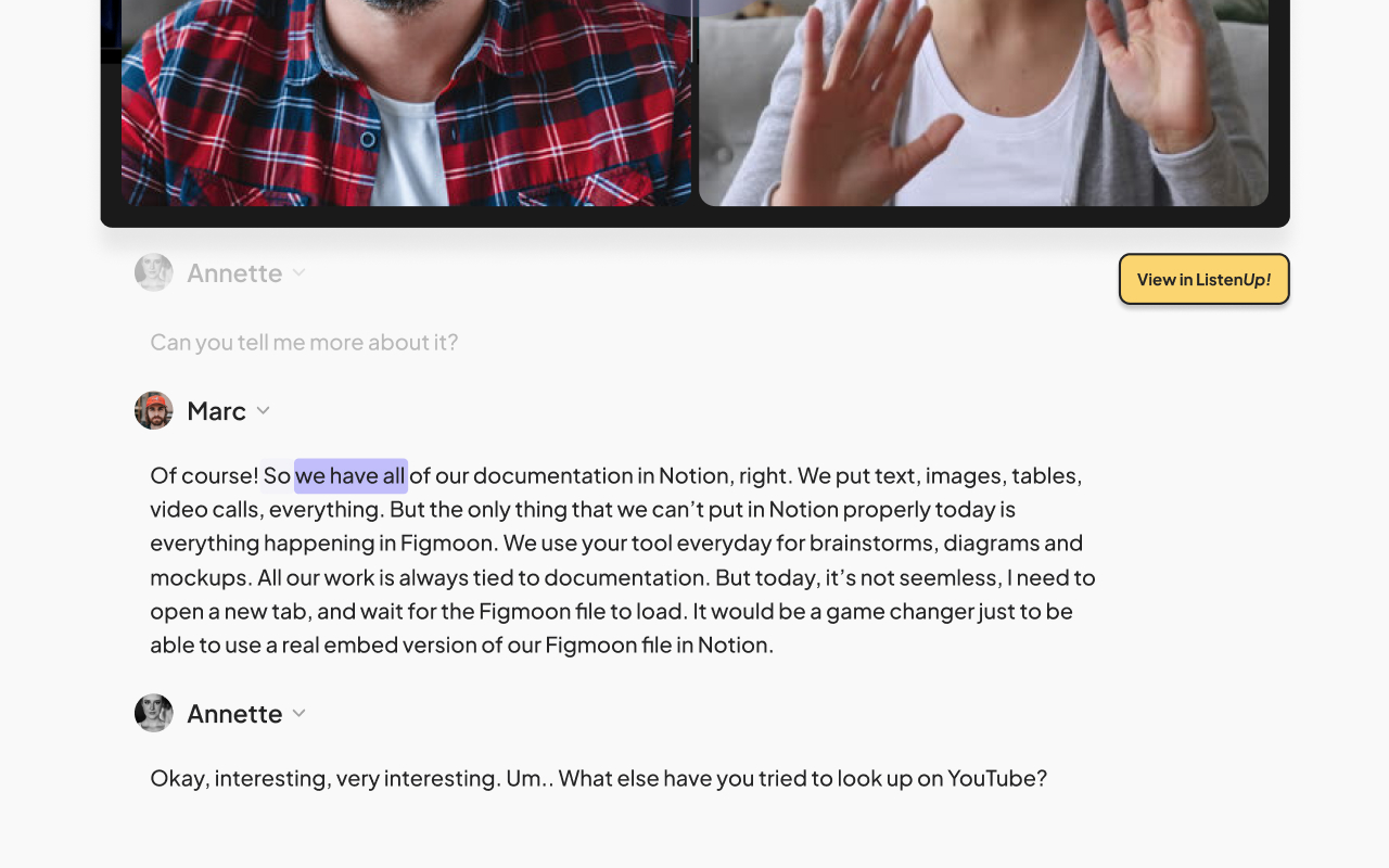 ListenUp! - Record Interviews, Capture Feedback chrome谷歌浏览器插件_扩展第3张截图