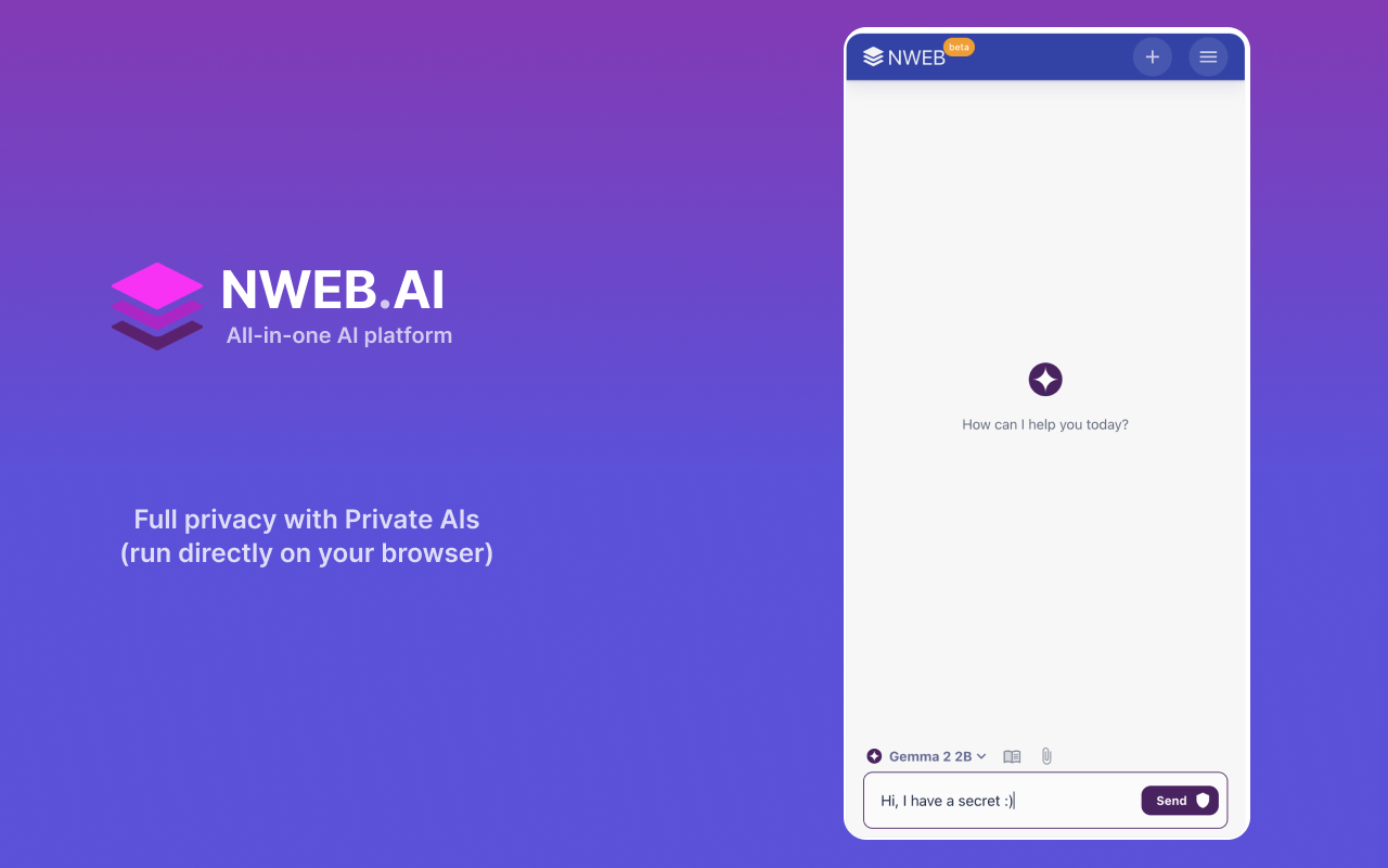 NWEB AI: ChatGPT, Gemini, Claude and Private AIs (always Free with BYO Key) chrome谷歌浏览器插件_扩展第2张截图