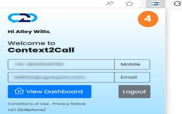 C2C Softphone chrome谷歌浏览器插件_扩展第1张截图