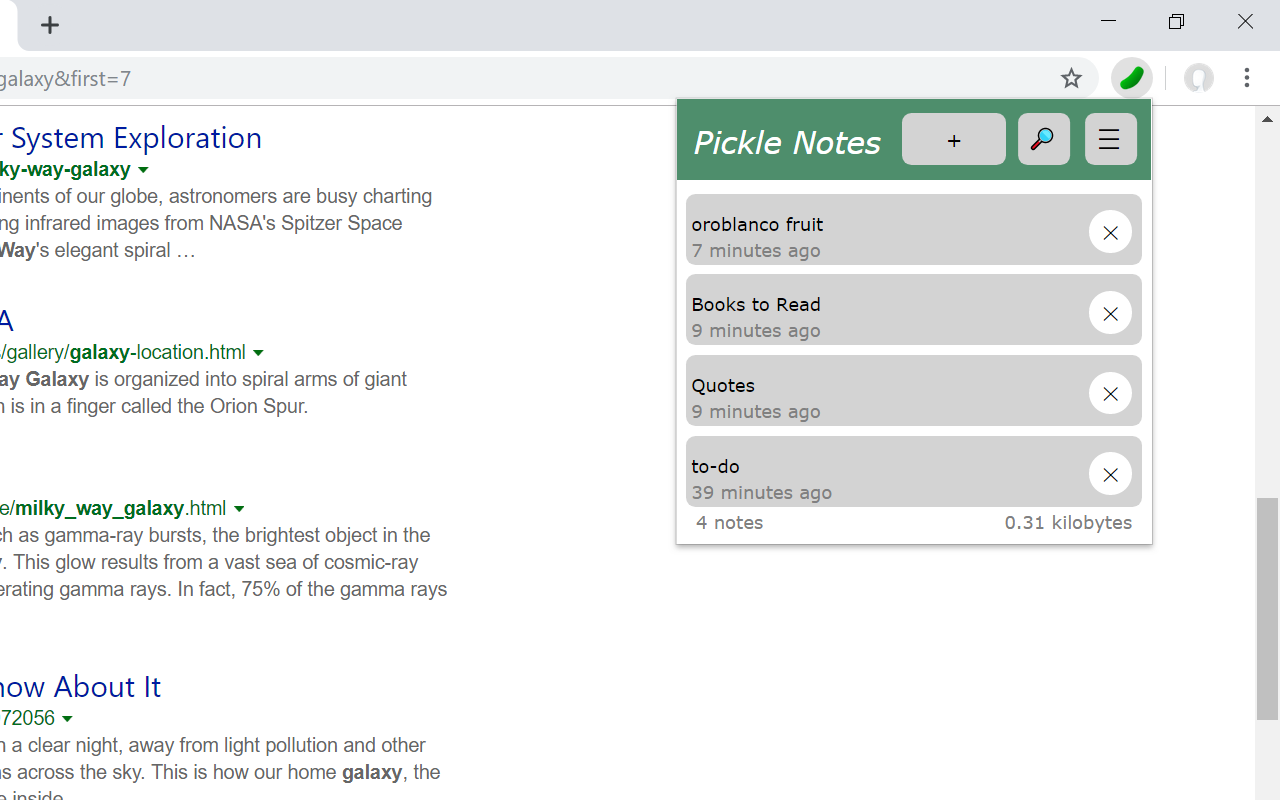 Pickle Notes chrome谷歌浏览器插件_扩展第1张截图