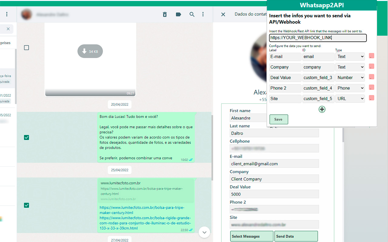 Whats2Api: Integrate Whatsapp to Zoho CRM + anything chrome谷歌浏览器插件_扩展第2张截图