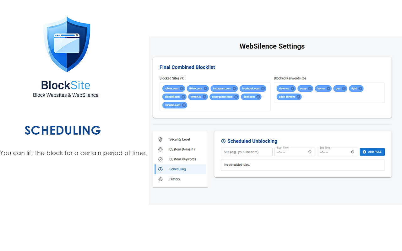 BlockSite Block Websites & WebSilence chrome谷歌浏览器插件_扩展第4张截图