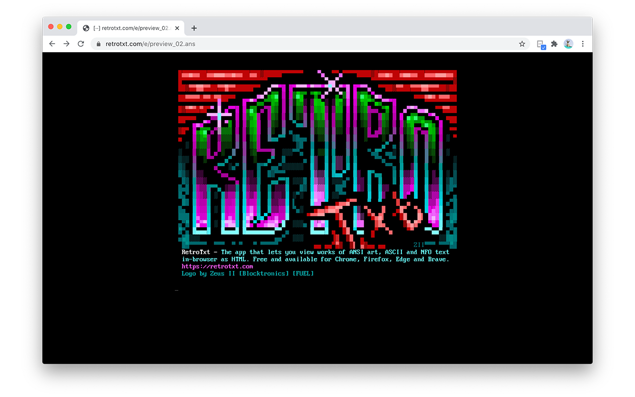 RetroTxt chrome谷歌浏览器插件_扩展第1张截图