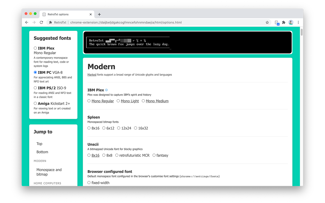 RetroTxt chrome谷歌浏览器插件_扩展第3张截图