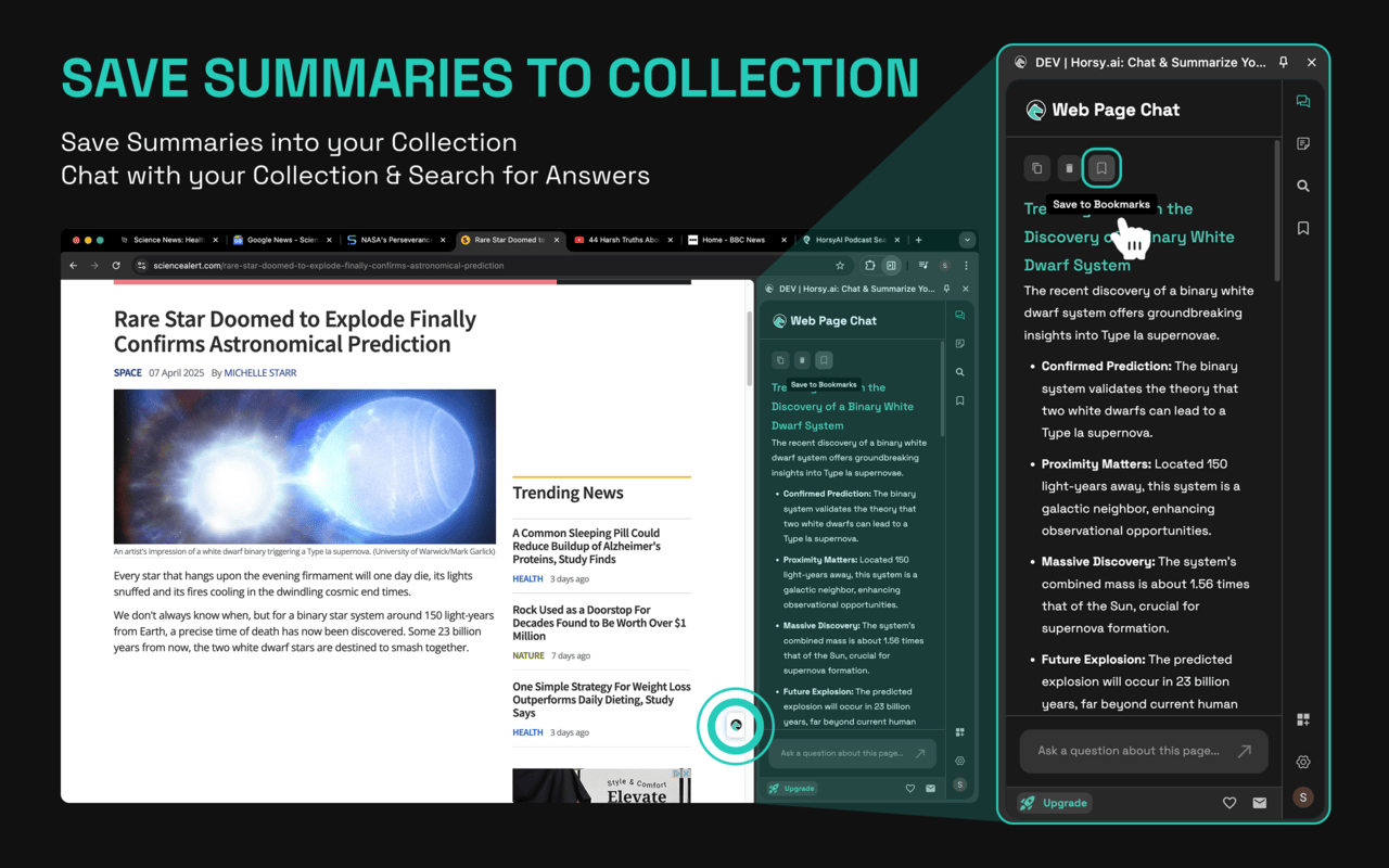 Horsy.ai: AI-Brain for Browsing, Research & YouTube (Free Summaries) chrome谷歌浏览器插件_扩展第3张截图