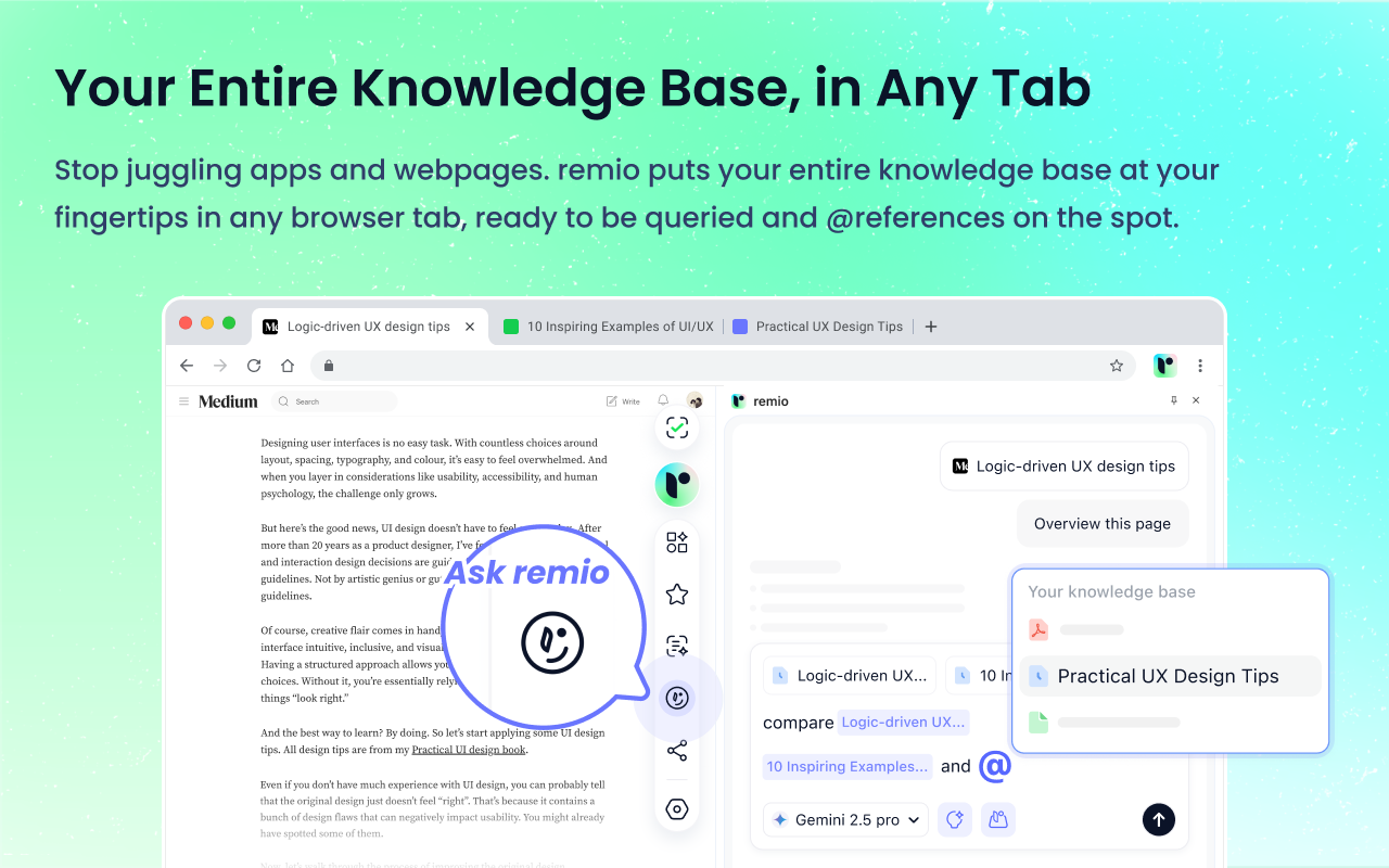remio | #1 AI Assistant Powered by Your Experience chrome谷歌浏览器插件_扩展第1张截图
