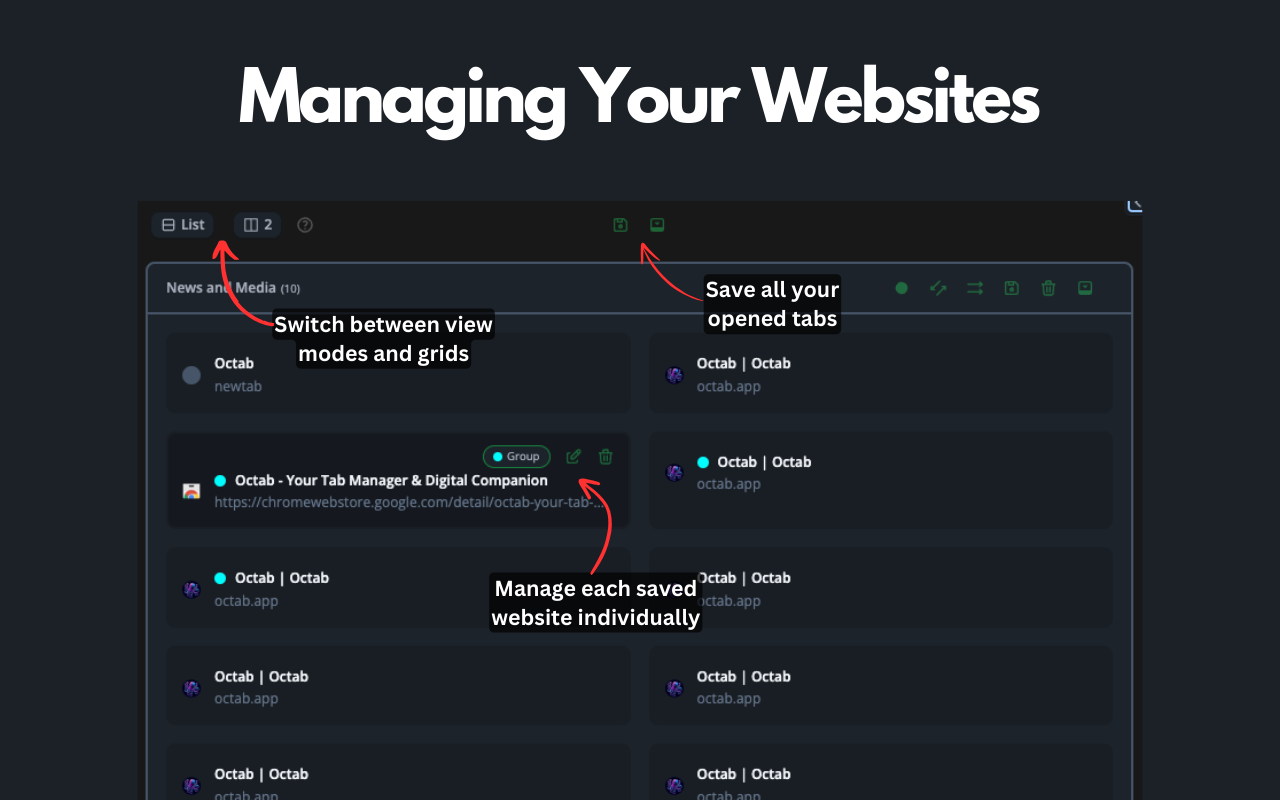 Octab - Smart Tab Manager chrome谷歌浏览器插件_扩展第2张截图