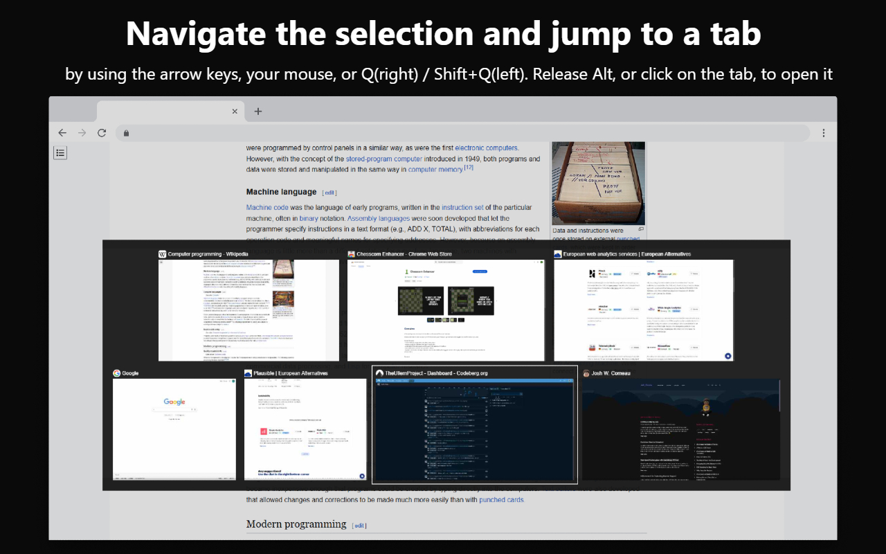 Tab Switcher Ultra – The Best Way to Switch Between Tabs on Chrome chrome谷歌浏览器插件_扩展第4张截图