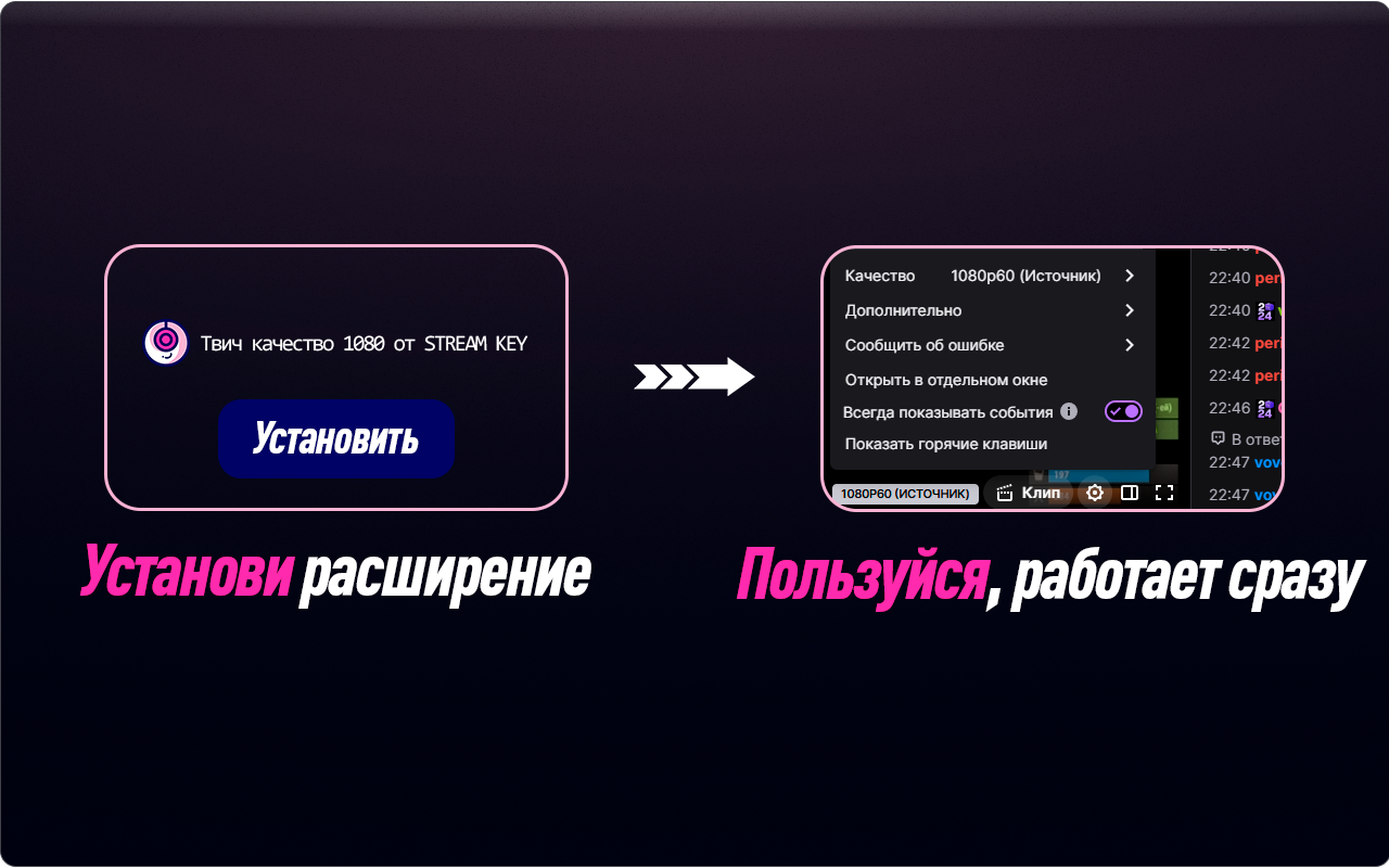 Твич 1080 | Вернуть 1080 на Twitch от STREAM KEY (не ВПН) chrome谷歌浏览器插件_扩展第3张截图