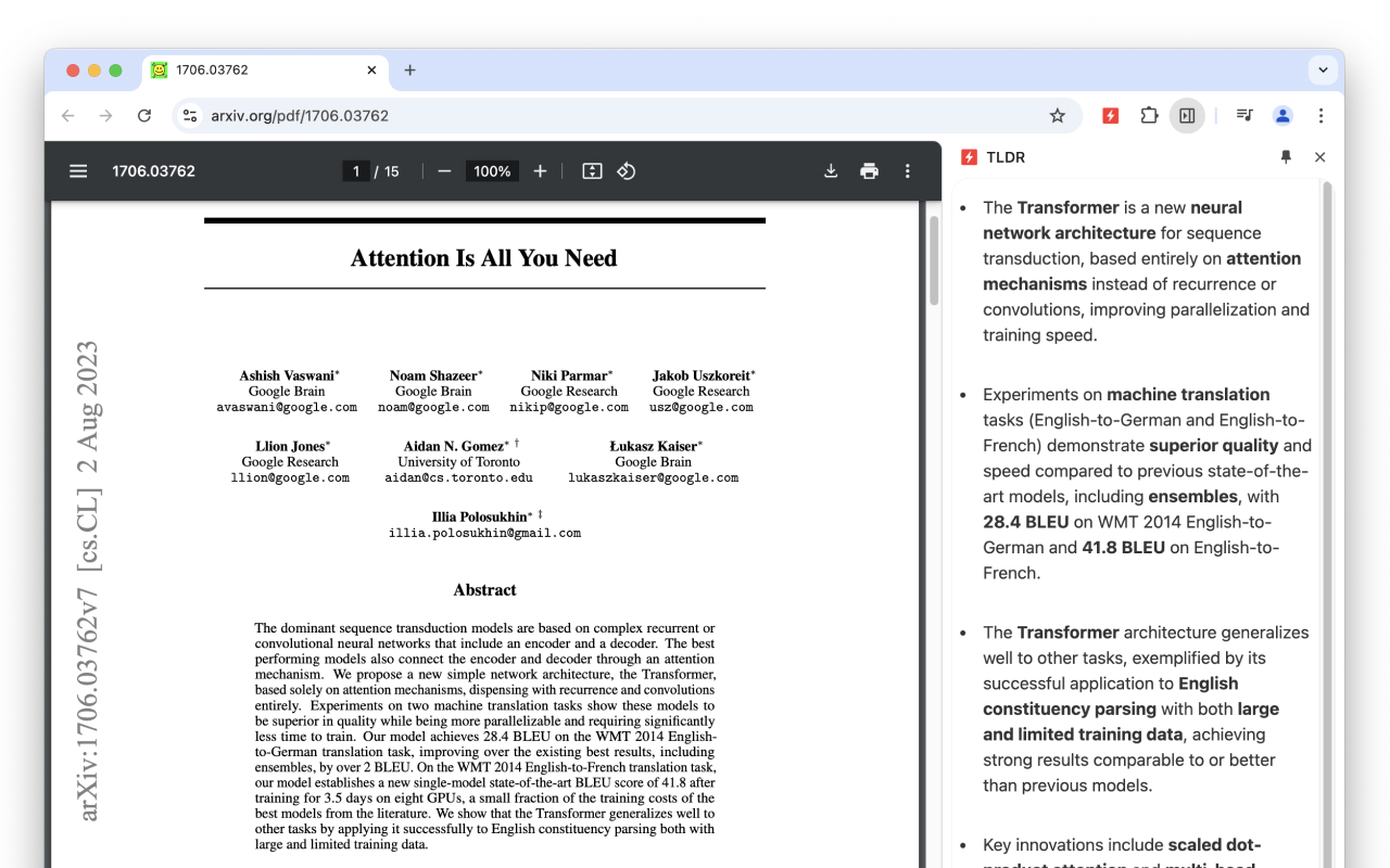 TLDR - Summarize webpages, YouTube videos and PDFs instantly chrome谷歌浏览器插件_扩展第1张截图