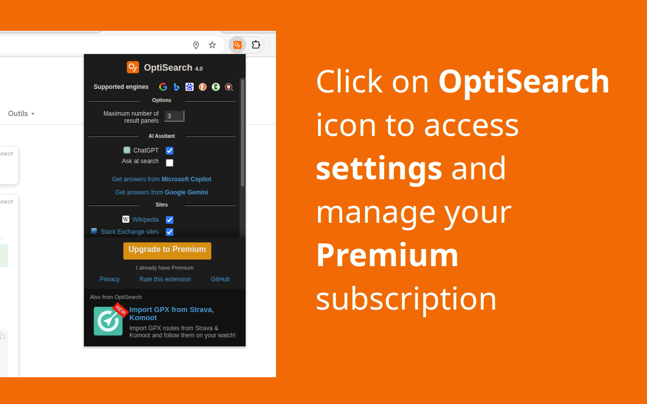 OptiSearch chrome谷歌浏览器插件_扩展第1张截图