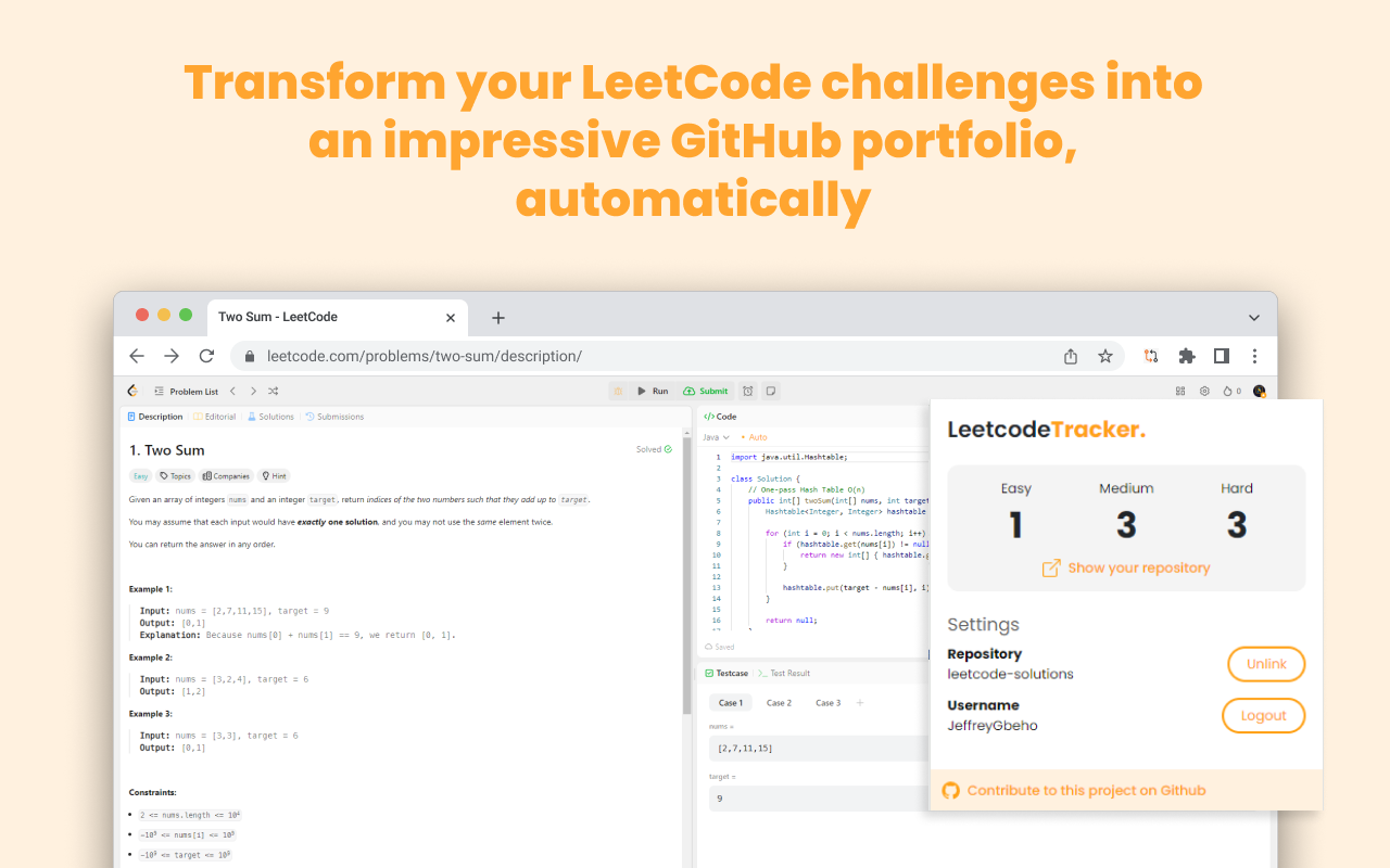 LeetCode Tracker chrome谷歌浏览器插件_扩展第3张截图
