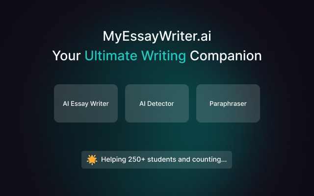 MyEssayWriter: AI Writing Assistant, Paraphraser, and Content Detector chrome谷歌浏览器插件_扩展第2张截图