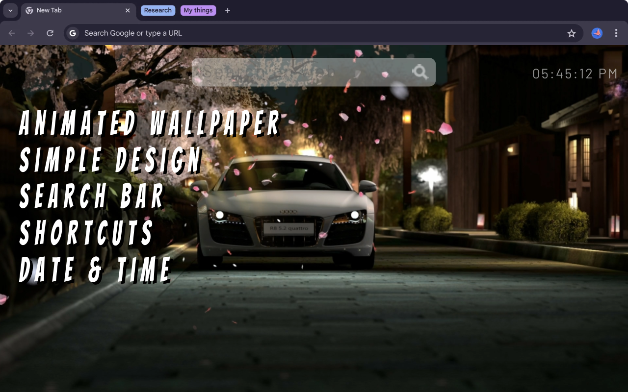 Audi R8 Parked at Night Live Wallpaper chrome谷歌浏览器插件_扩展第2张截图