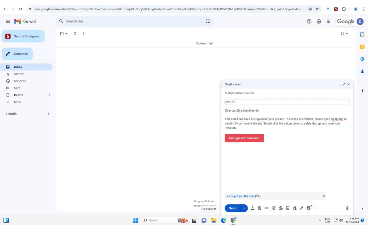 SealSend - Secure Email Encryption Made Simple chrome谷歌浏览器插件_扩展第3张截图