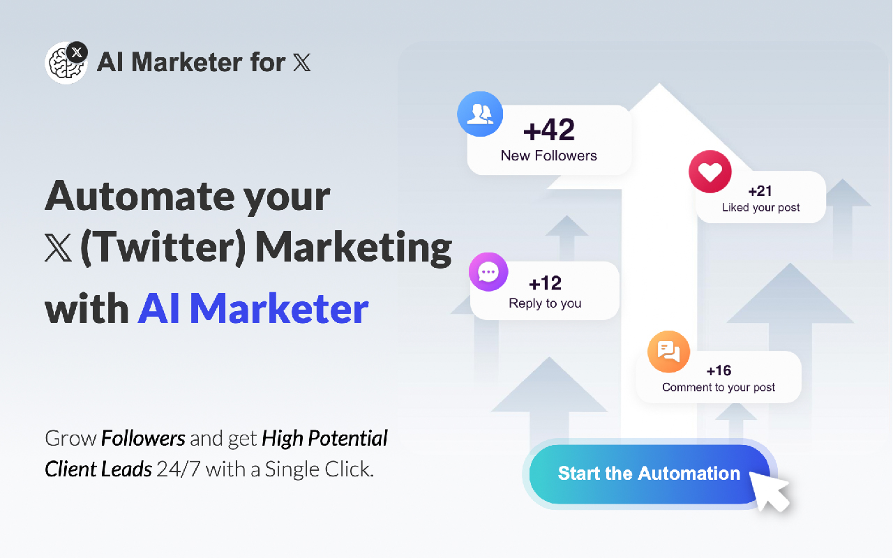 AI Marketer for X – Your AI Marketing Employee for Twitter (X) chrome谷歌浏览器插件_扩展第1张截图