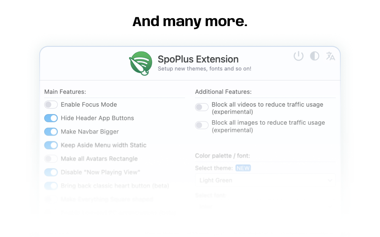 SpoPlus - Edit Spotify Theme & Settings chrome谷歌浏览器插件_扩展第5张截图