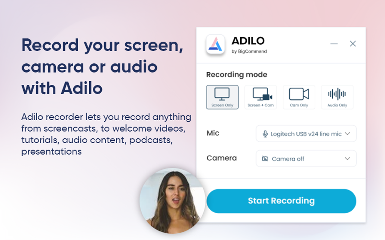 Adilo Screen & Audio Recorder - 4K HD chrome谷歌浏览器插件_扩展第2张截图