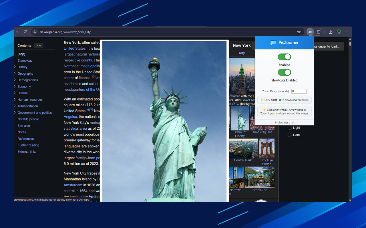 PicZoomer chrome谷歌浏览器插件_扩展第2张截图
