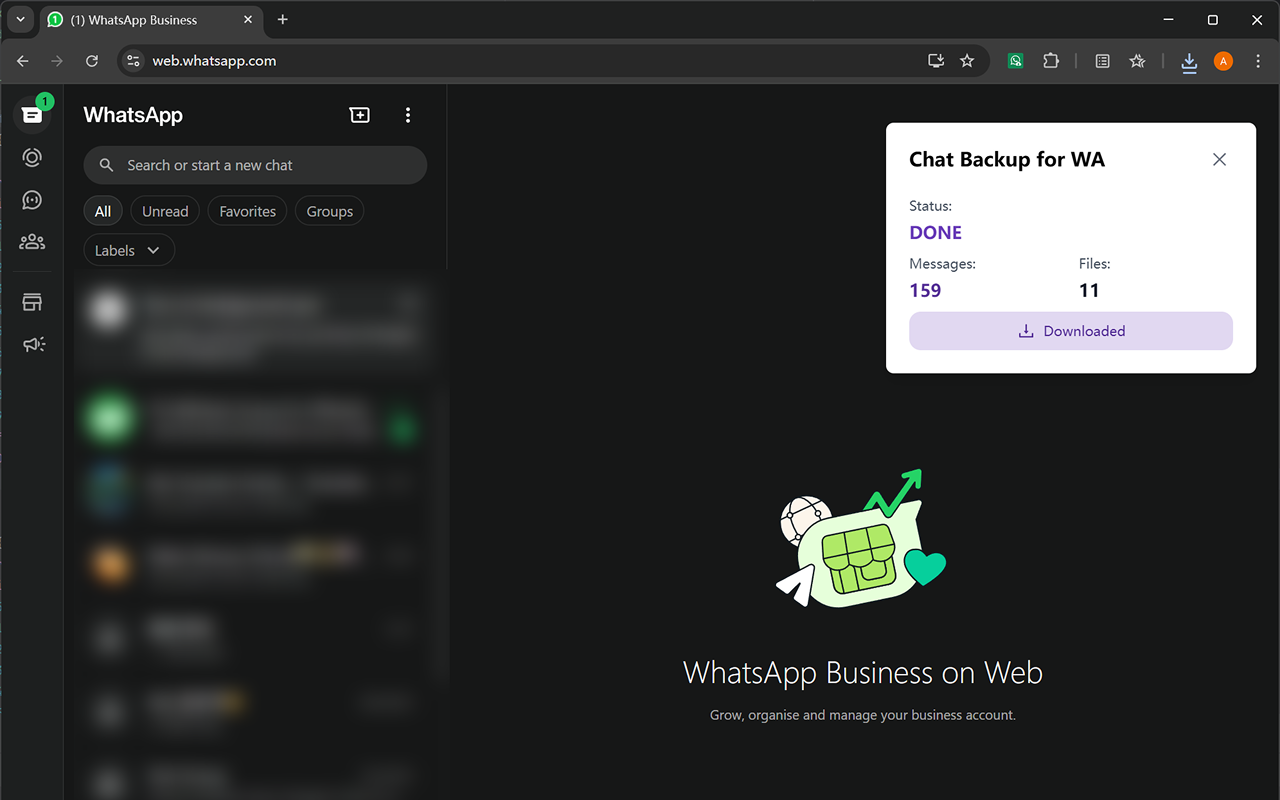 WhatsApp 聊天备份 - 备份 WA 消息 chrome谷歌浏览器插件_扩展第4张截图