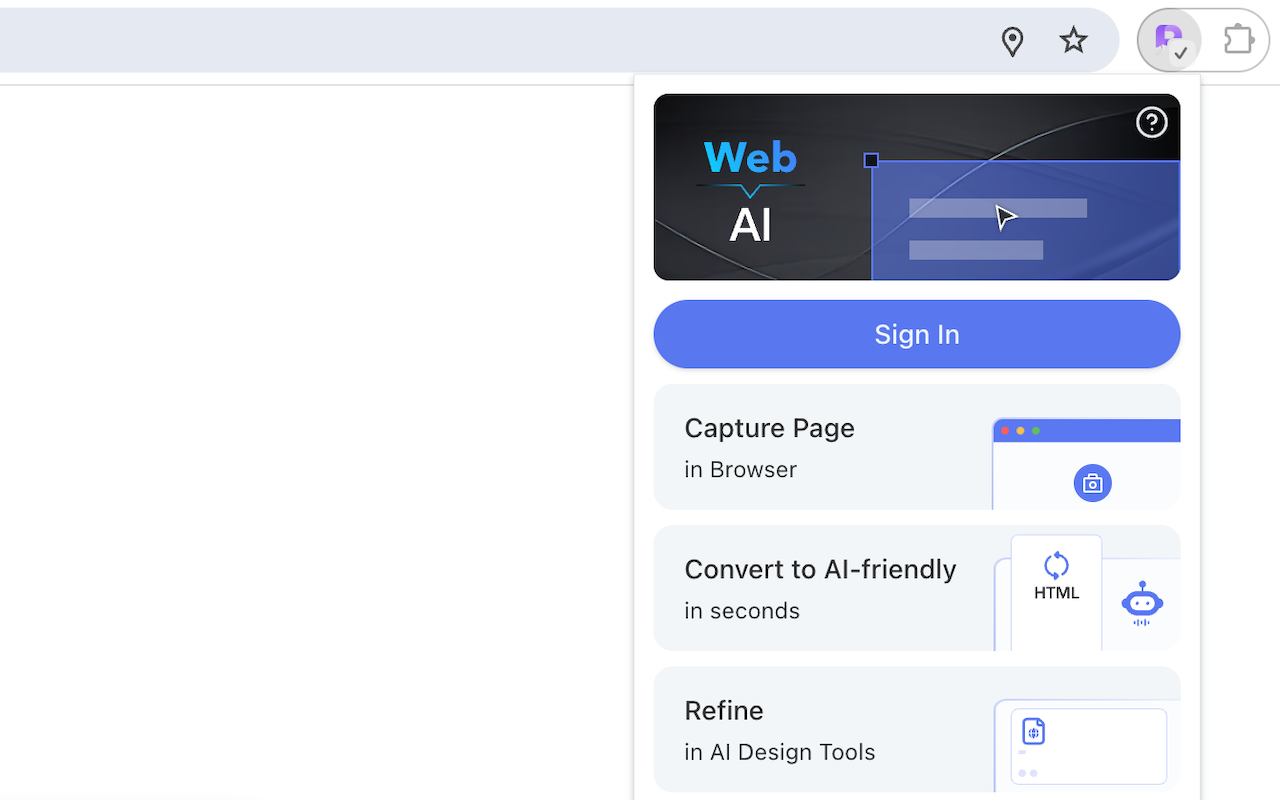 Refore Web to AI(Feed any webpage into any AI design tool) chrome谷歌浏览器插件_扩展第2张截图