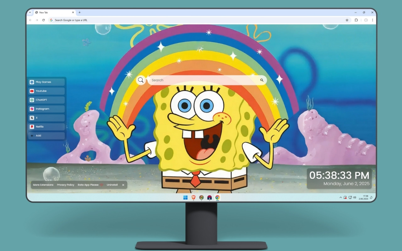 Spongebob Rainbow Live Wallpaper chrome谷歌浏览器插件_扩展第2张截图