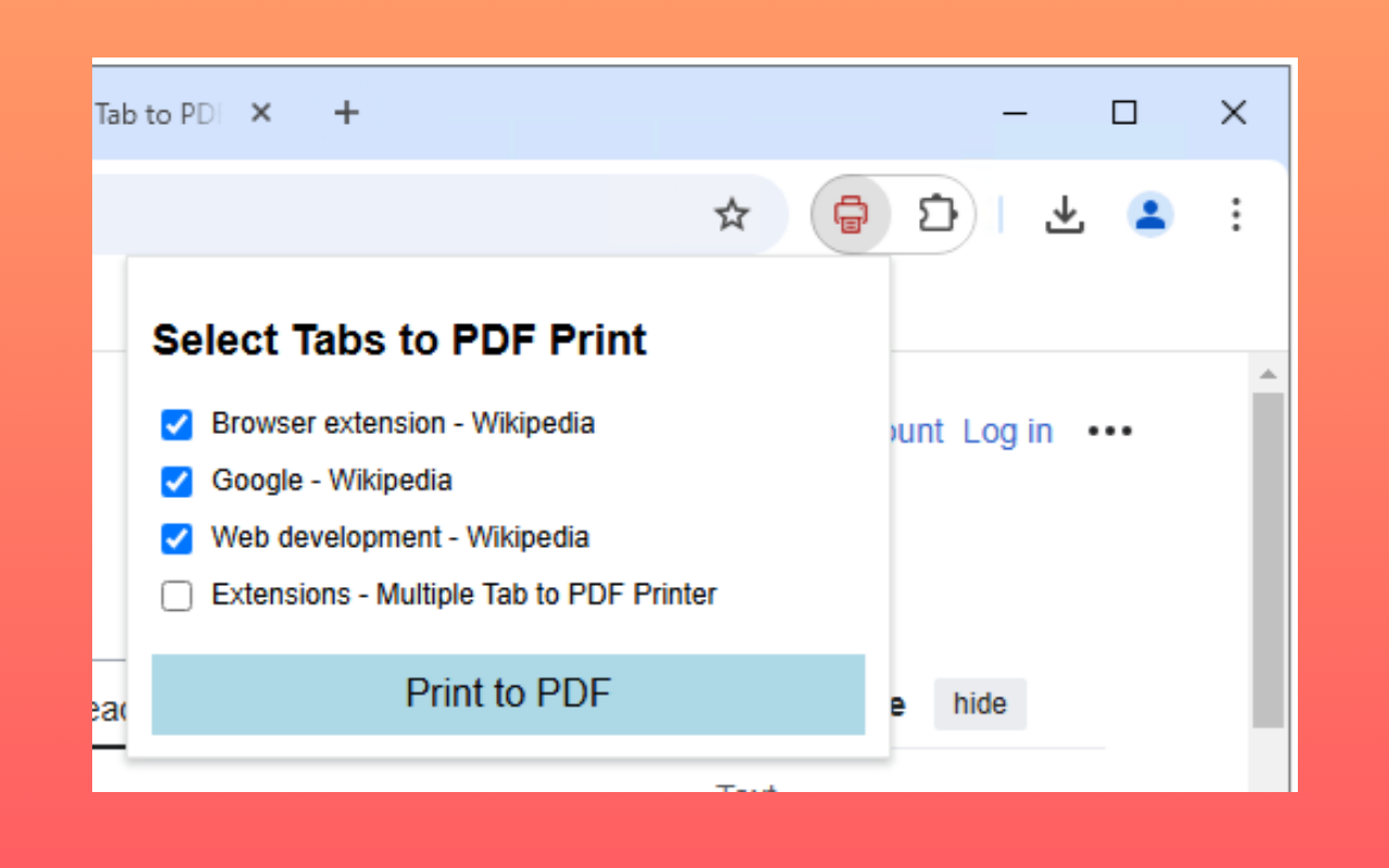 Multiple Tab to PDF Printer chrome谷歌浏览器插件_扩展第1张截图