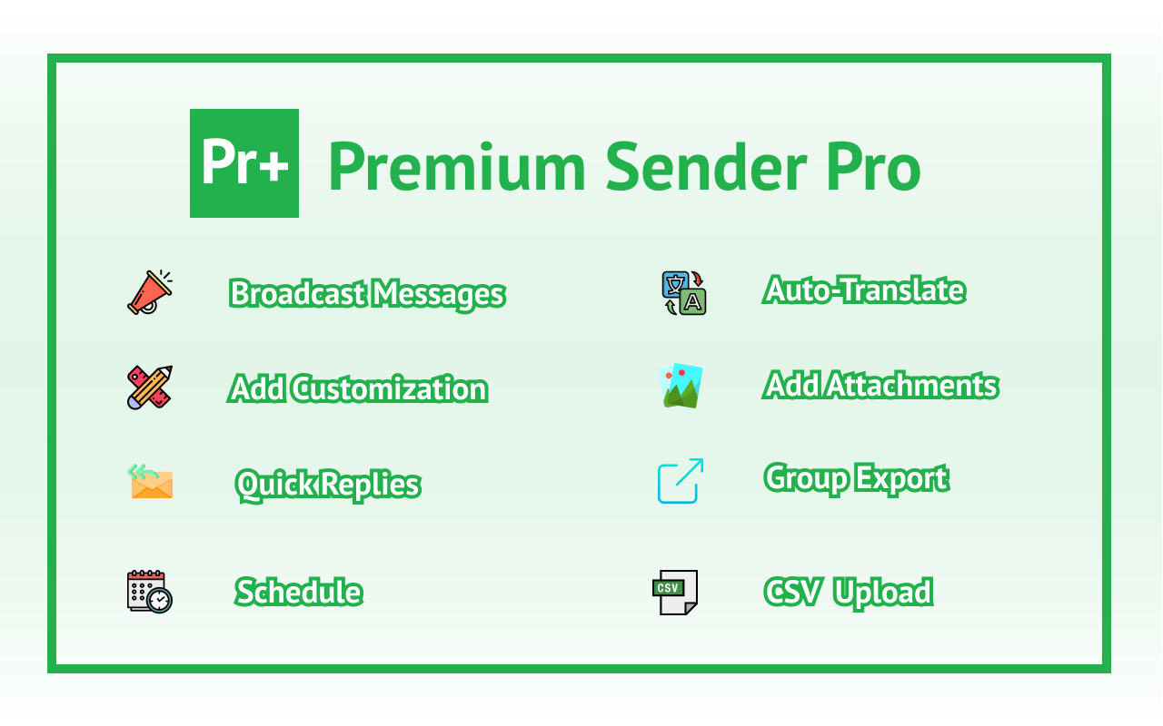 Premium Sender Pro - Free Bulk Message Sender chrome谷歌浏览器插件_扩展第1张截图