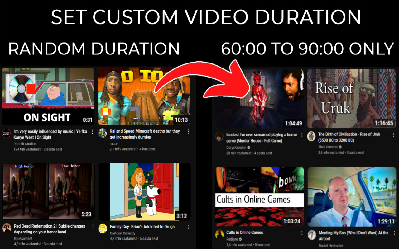 YouTube Video Duration Filter chrome谷歌浏览器插件_扩展第3张截图