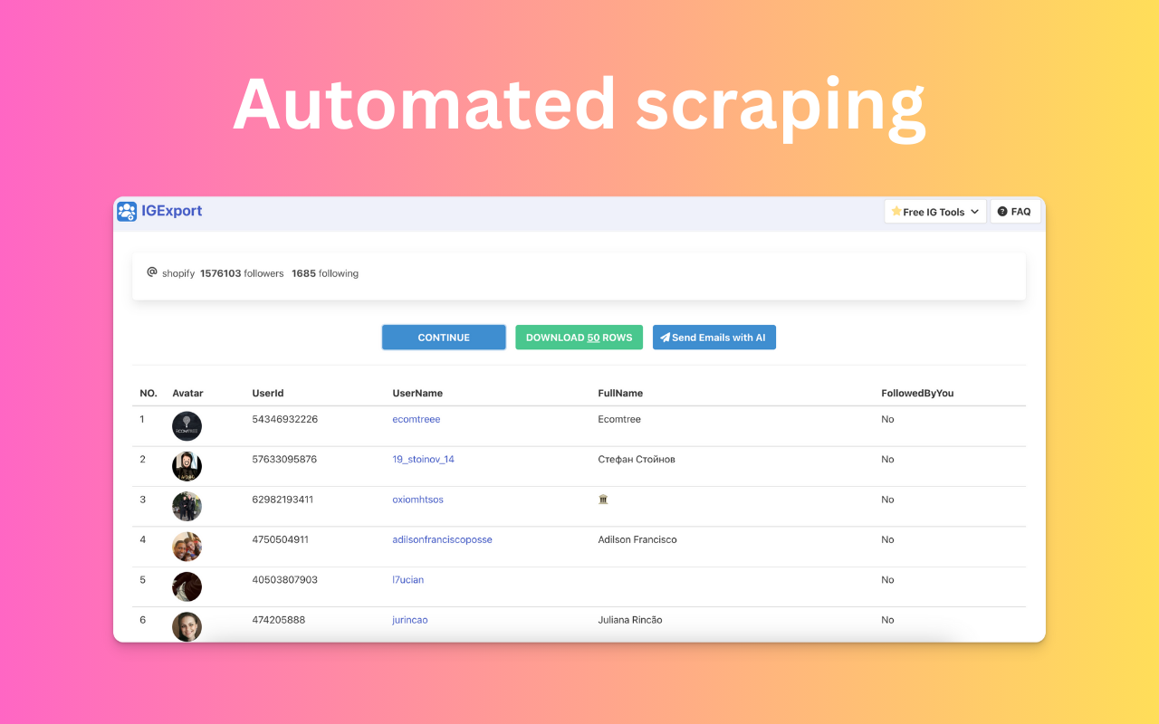 Followers & Following Exporter for Social Media chrome谷歌浏览器插件_扩展第3张截图