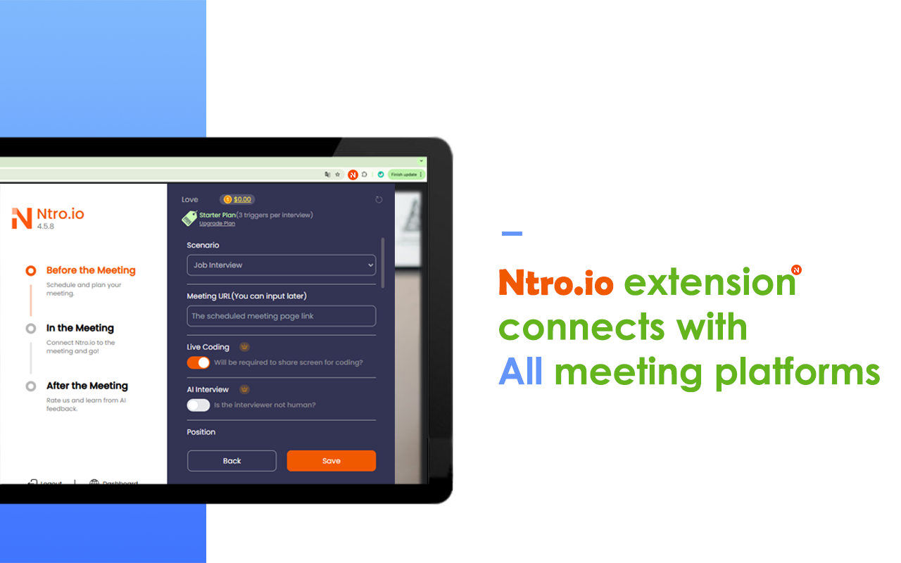 Ntro.io: Free Job Interview Copilot for Live Coding & Skill Asessment chrome谷歌浏览器插件_扩展第3张截图