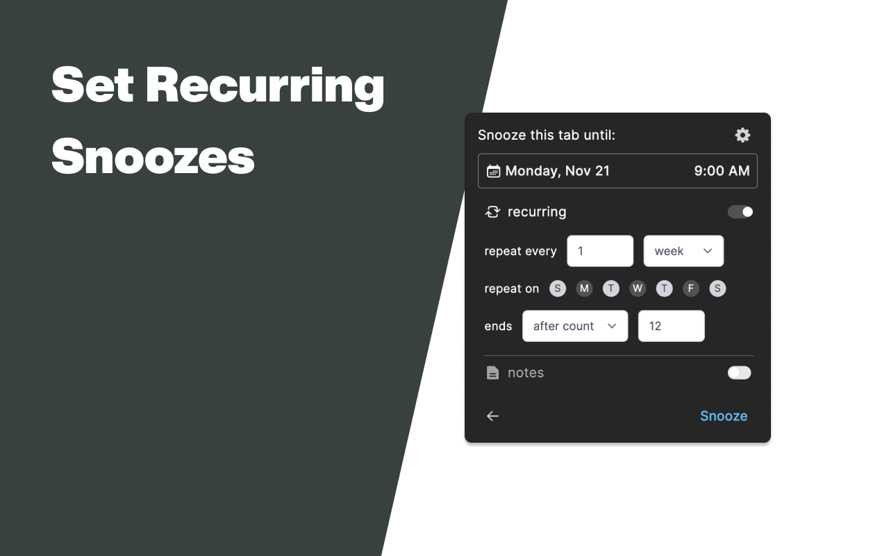 AnySnooze chrome谷歌浏览器插件_扩展第1张截图