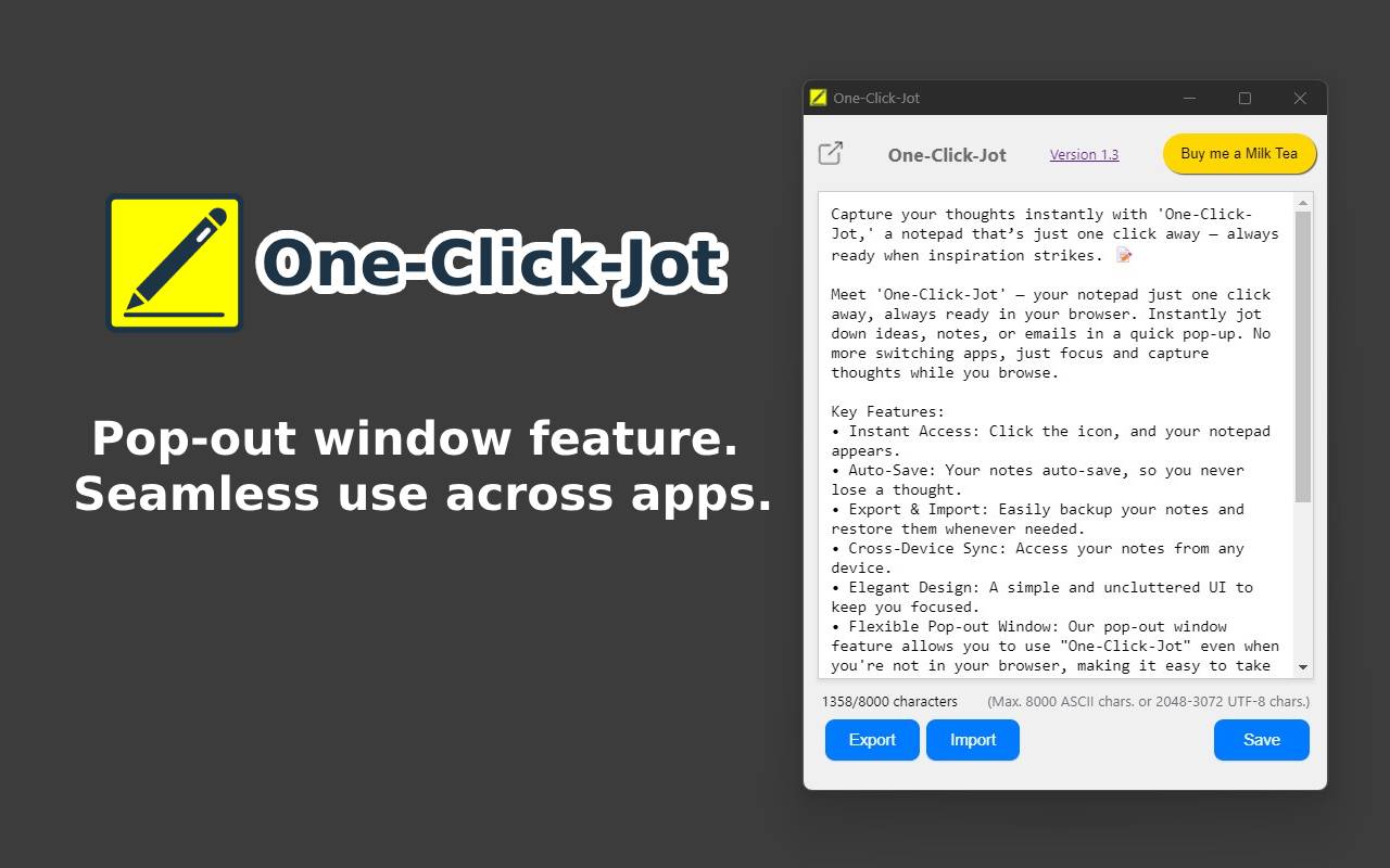 One-Click-Jot chrome谷歌浏览器插件_扩展第2张截图