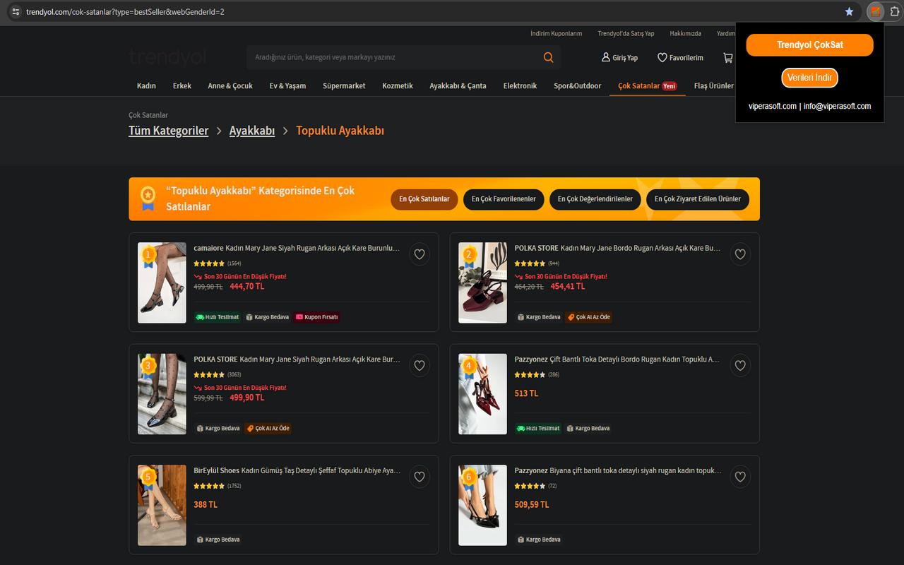 Trendyol ÇokSat - Trendyol'da Çok Satan Ürünleri Dışa Aktar chrome谷歌浏览器插件_扩展第2张截图