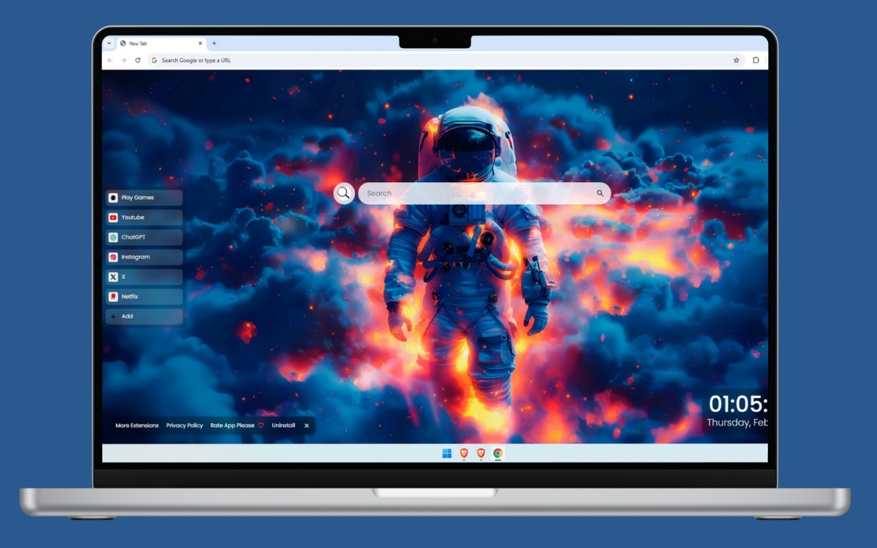 Astronaut in Clouds Live Wallpaper chrome谷歌浏览器插件_扩展第3张截图