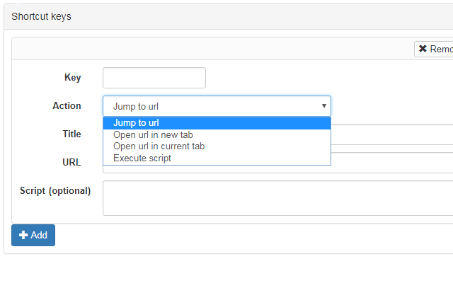 ShortcutKey2URL for Chrome chrome谷歌浏览器插件_扩展第3张截图
