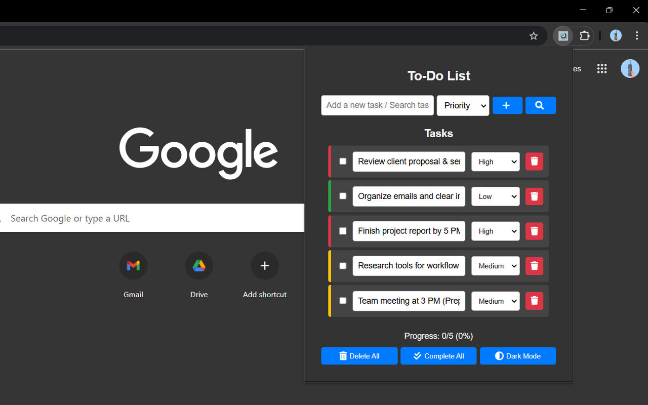 To-Do List chrome谷歌浏览器插件_扩展第2张截图