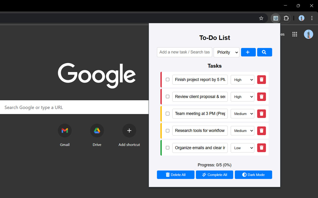 To-Do List chrome谷歌浏览器插件_扩展第4张截图