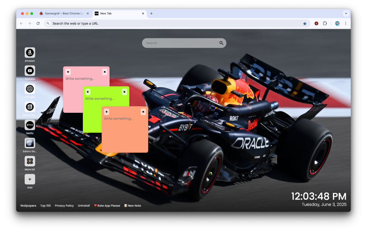 Red Bull Formula 1 Car Wallpapers New Tab by Gameograf chrome谷歌浏览器插件_扩展第3张截图