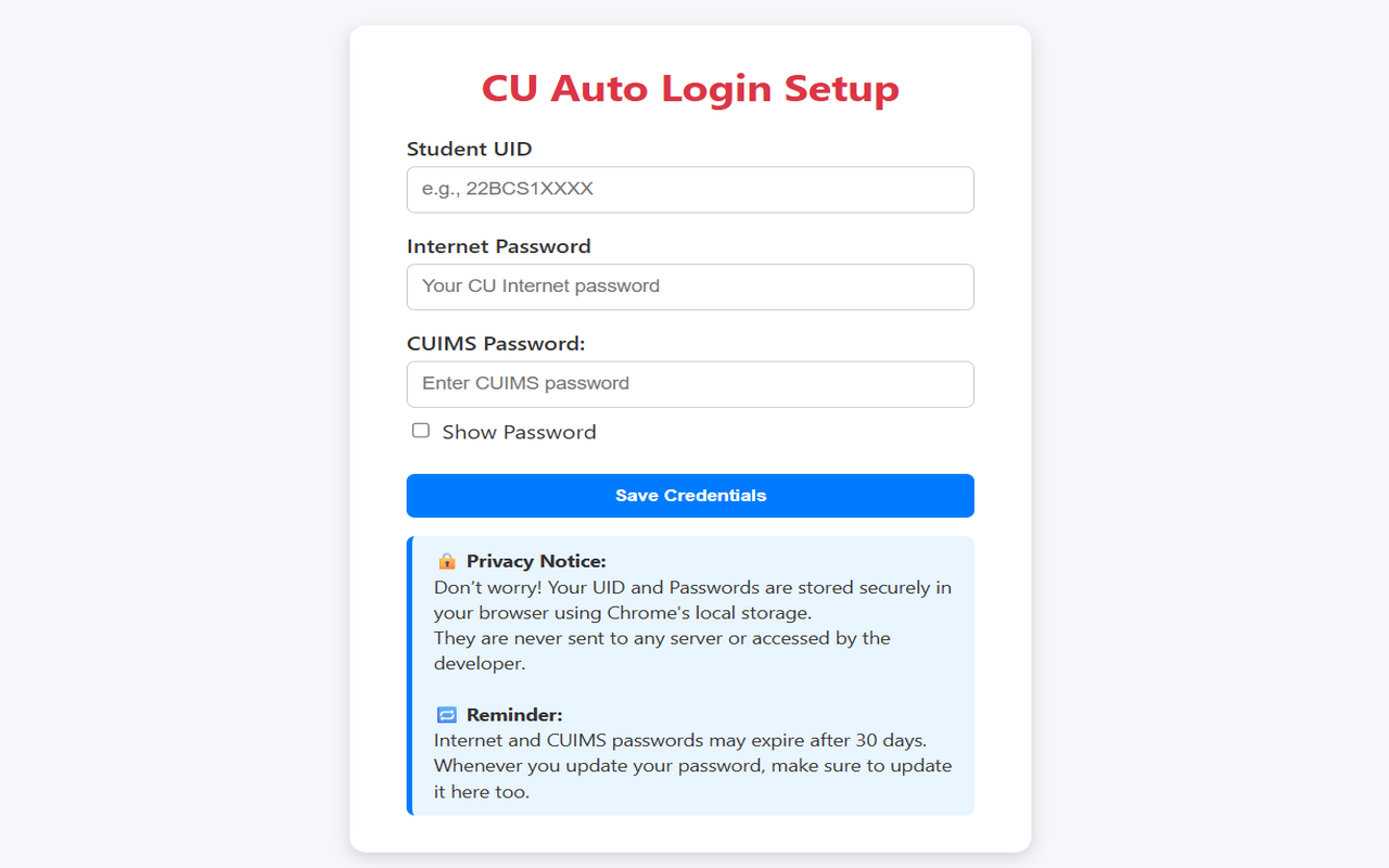 CU Internet Auto Login chrome谷歌浏览器插件_扩展第2张截图