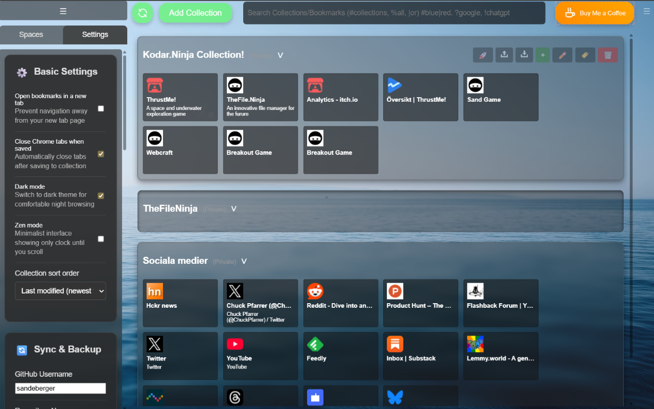 TheTab.Ninja – Smart new tab start page & bookmark manager chrome谷歌浏览器插件_扩展第1张截图