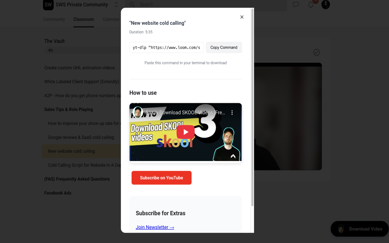 Skool Video Downloader by SERP chrome谷歌浏览器插件_扩展第1张截图