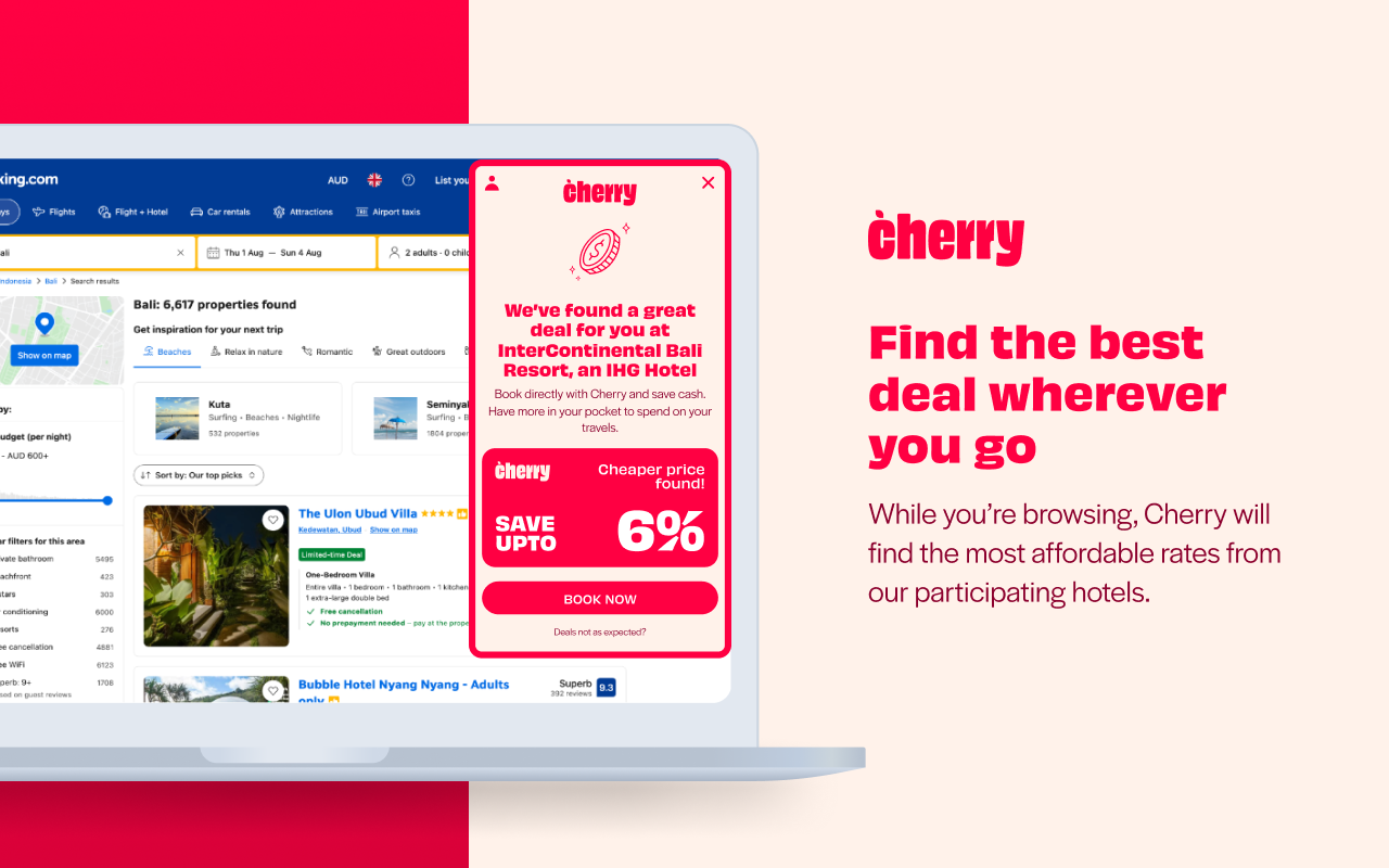 Join Cherry - Stop Overpaying for Hotels chrome谷歌浏览器插件_扩展第2张截图