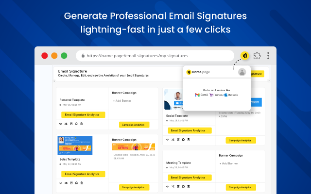 Email Signature | Name.page - HTML Email Signature Generator chrome谷歌浏览器插件_扩展第2张截图