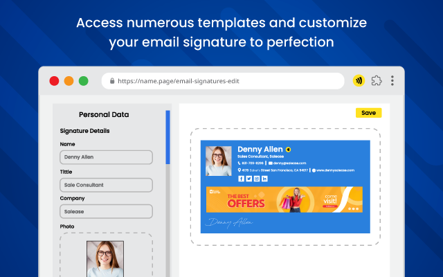 Email Signature | Name.page - HTML Email Signature Generator chrome谷歌浏览器插件_扩展第3张截图