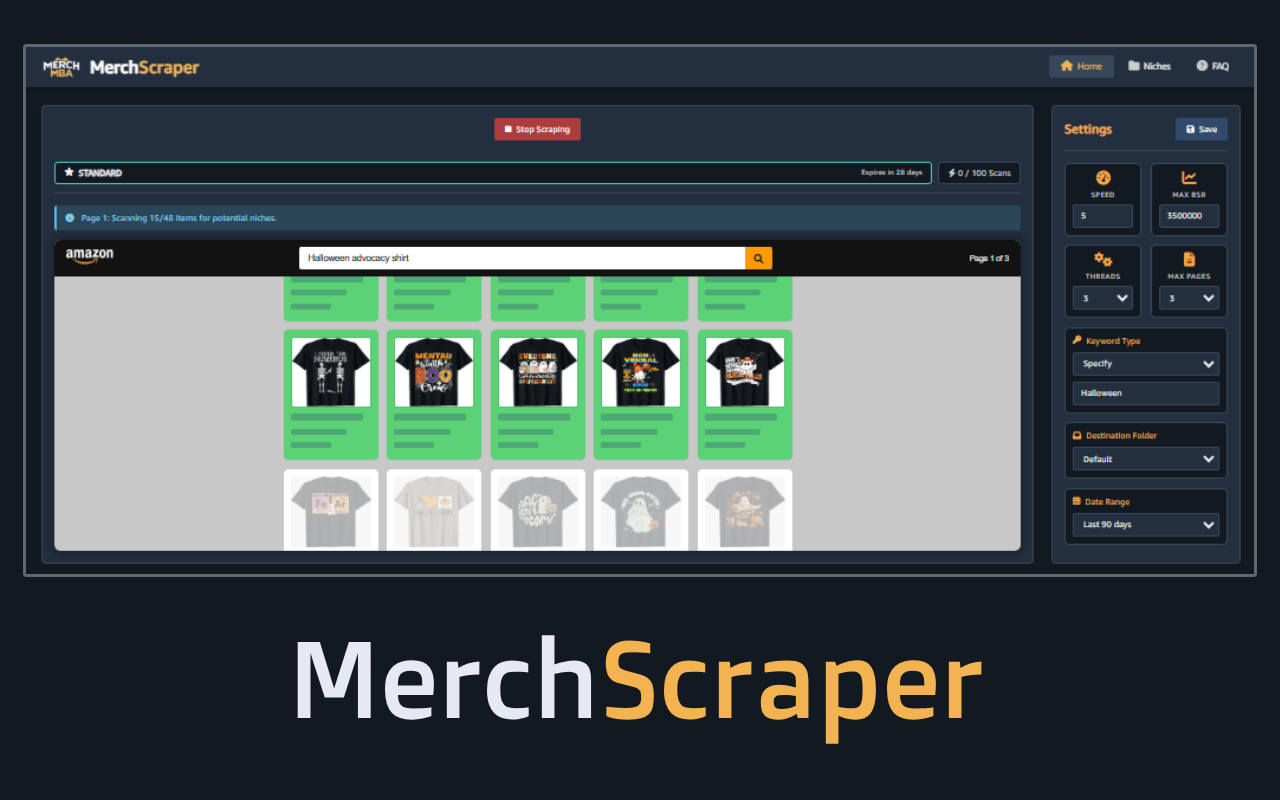 ScrapeMaster | Merch MBA chrome谷歌浏览器插件_扩展第1张截图